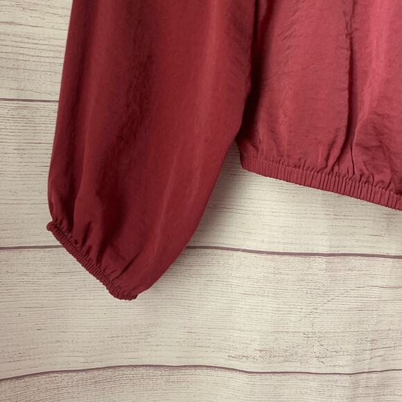 Pink Rose Blouse Dusty Rose Color Button Tie String Detail Long Sleeve Size M - Picture 12 of 14